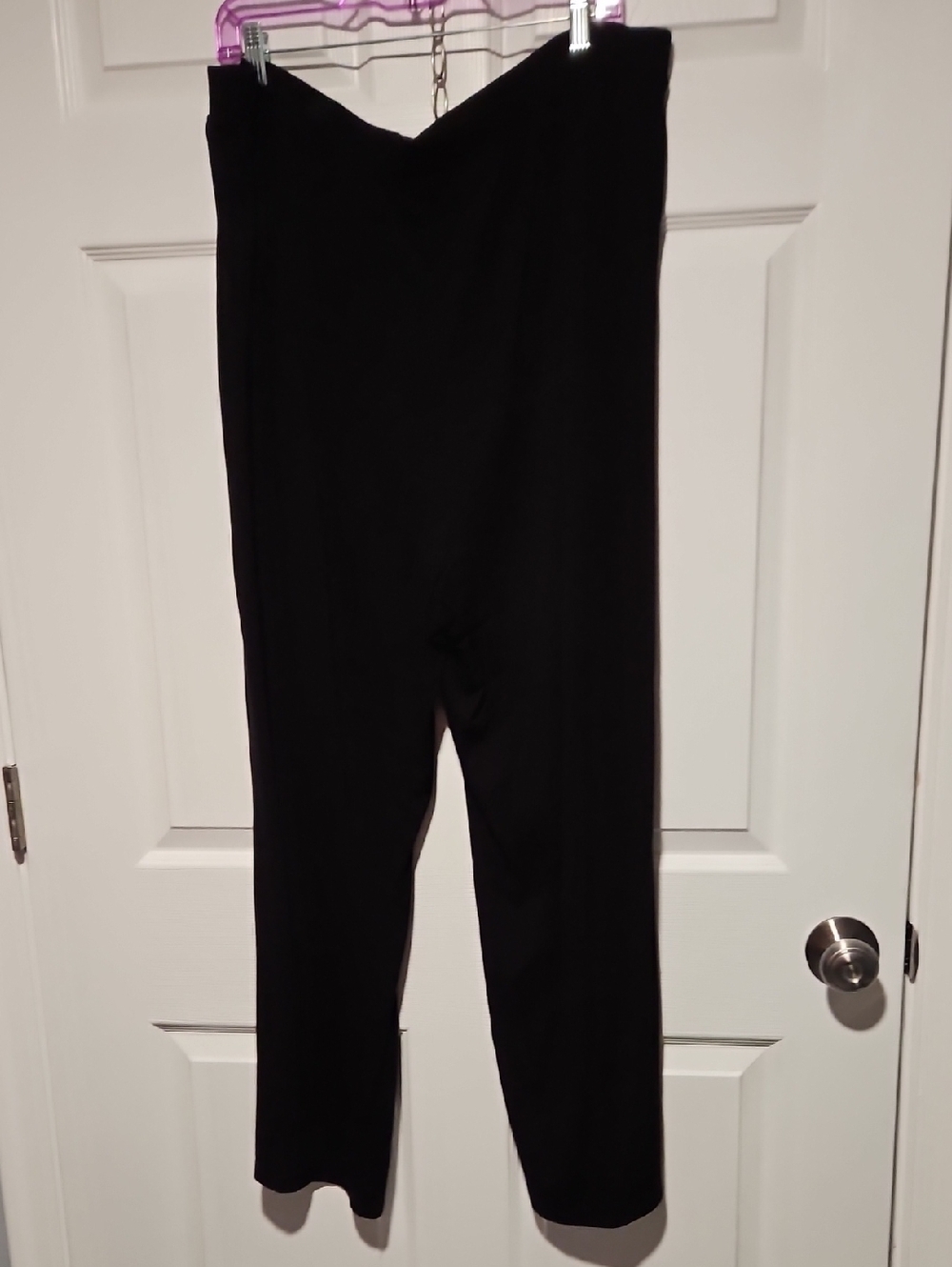 Catherines Anywear Black Wide-Leg Ponte Pants